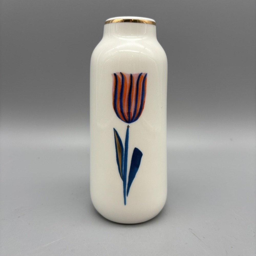 Misha Zadeh For 180 Pink Tulip Flower Cylinder Vase Gold Detailing